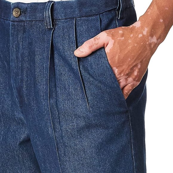 Haggar Mens Pleat & Flat Front Denim -  Big & Tall Sizes - 46/34 - Picture 2 of 3